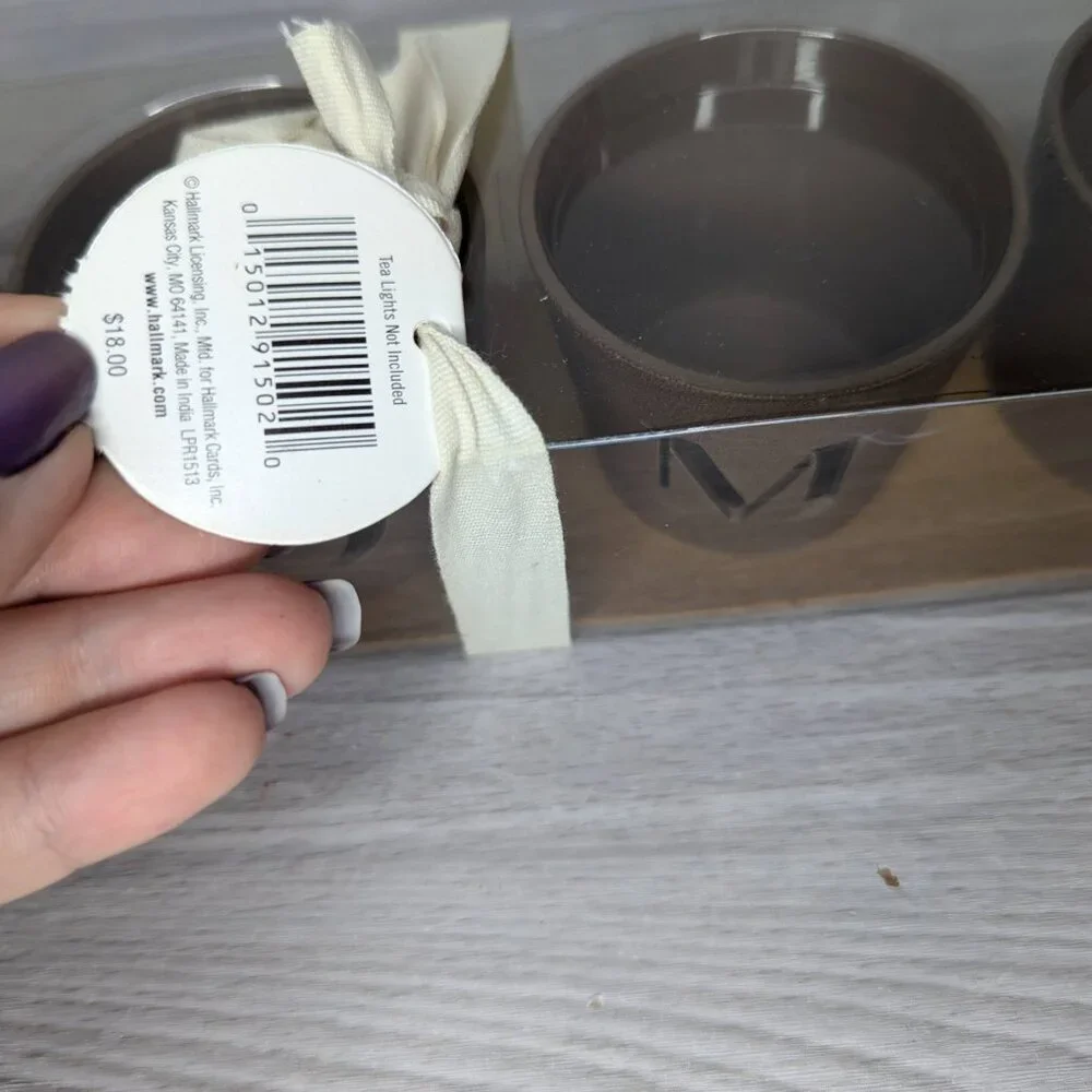 Hallmark Home Brown Bronze Round Tea Light/ Votive Holder Set of 4 NWT